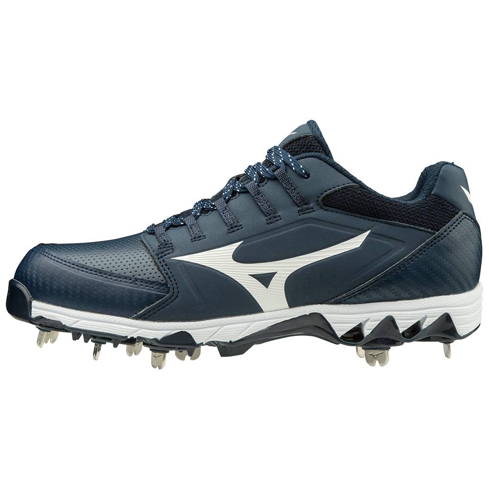 Scarpe Softball Mizuno 9-Spike Swift 6 Basse Metal Donna - Blu Marino/Bianche - 51260-AIFD